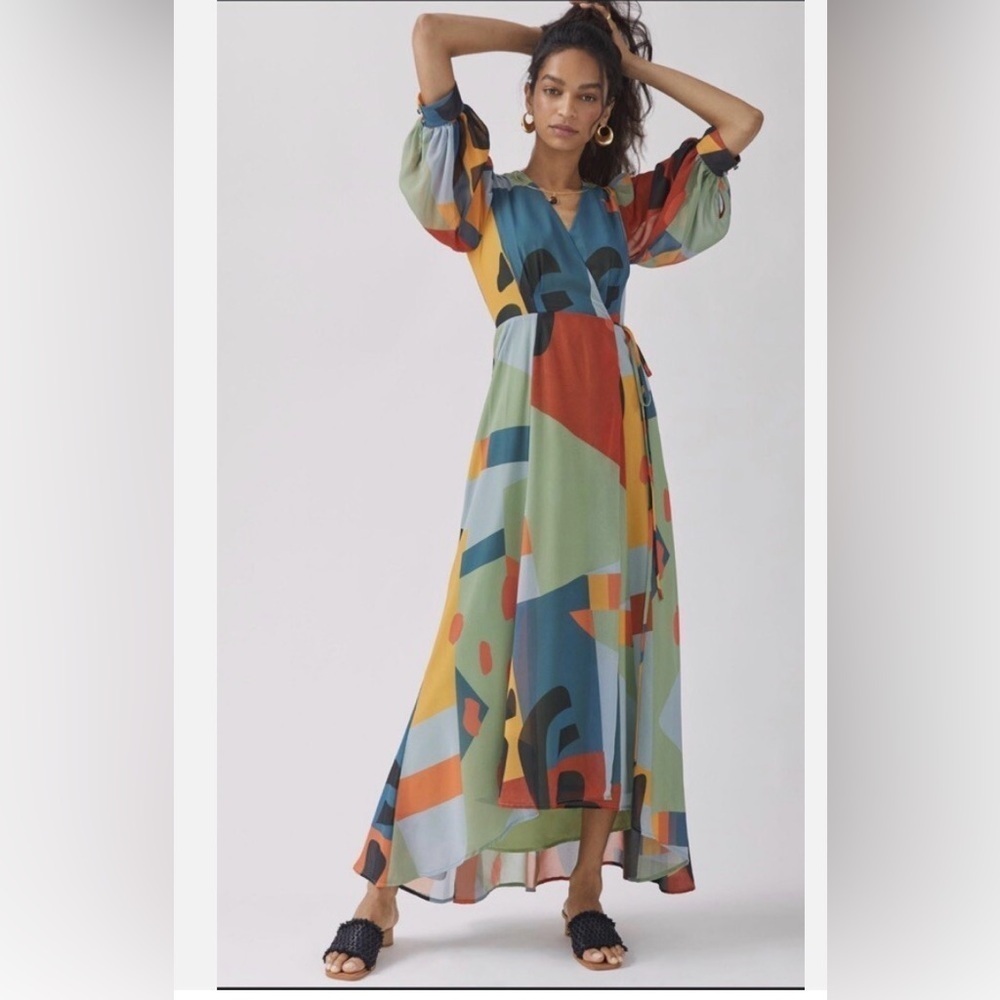 Hutch | Abstract Wrap Maxi Dress | Anthropologie